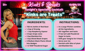 Kinks & Drinks specialty drink for 10/04/25 Episode # 1 "Kinks are Treats"