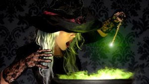 The Witch Mistress Standing over her Caldron