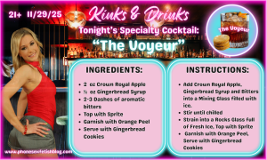 Kinks & Drinks specialty drink for 11/29/25 Episode #8 "The Voyeur"