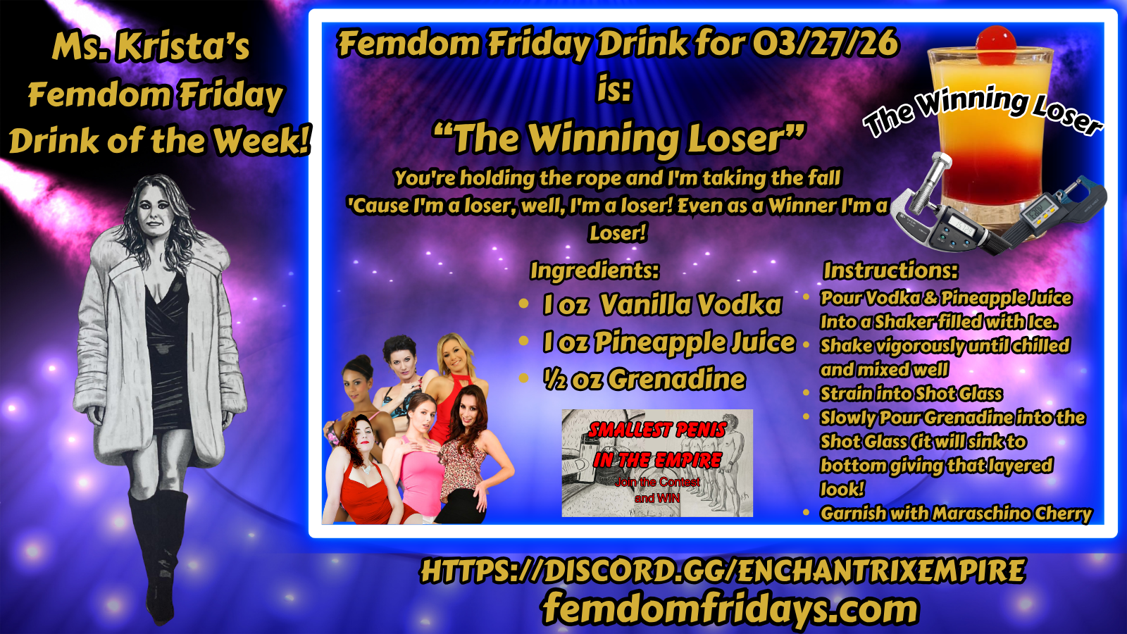 Femdom Friday Drink for 03/27/26"The Winning Loser"