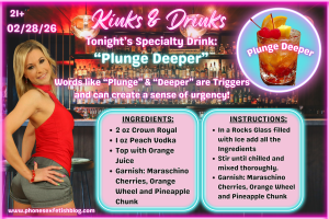 Kinks & Drinks specialty drink for 02/28/26 Episode #22 "Plunge Deeper"