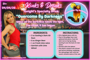 Kinks & Drinks specialty drink for 04/04/26 Episode #27 "Overcome By Darkness"
